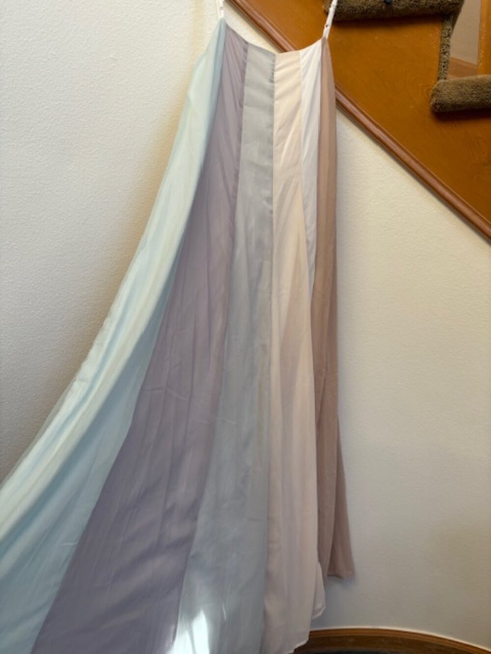 Shein pastel rainbow maxi dress sz S voile - Picture 4 of 14